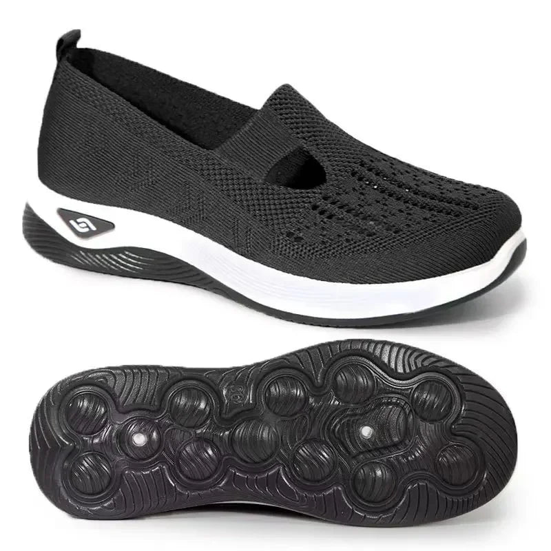 Kvinders Gå-Sko Slip On Åndbar Tekstil Med Memory Foam Indersål 11