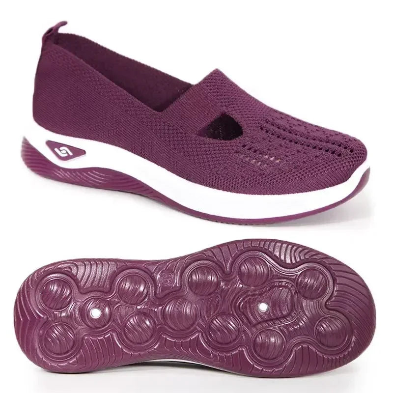 Kvinders Gå-Sko Slip On Åndbar Tekstil Med Memory Foam Indersål 6