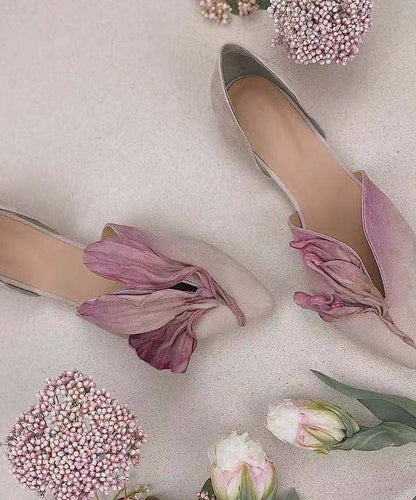 Kvinders Håndlavede Ballerinaer med Blomsterdetaljer 3