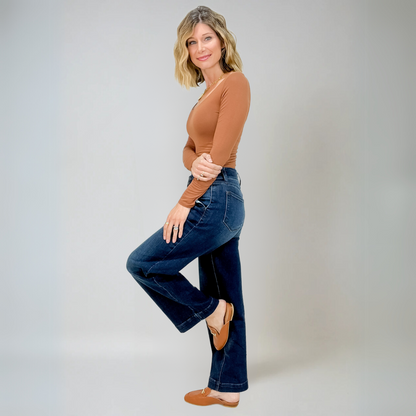 Kvinders Hi-Rise Komfort Luksus Bred Ben Jeans 3