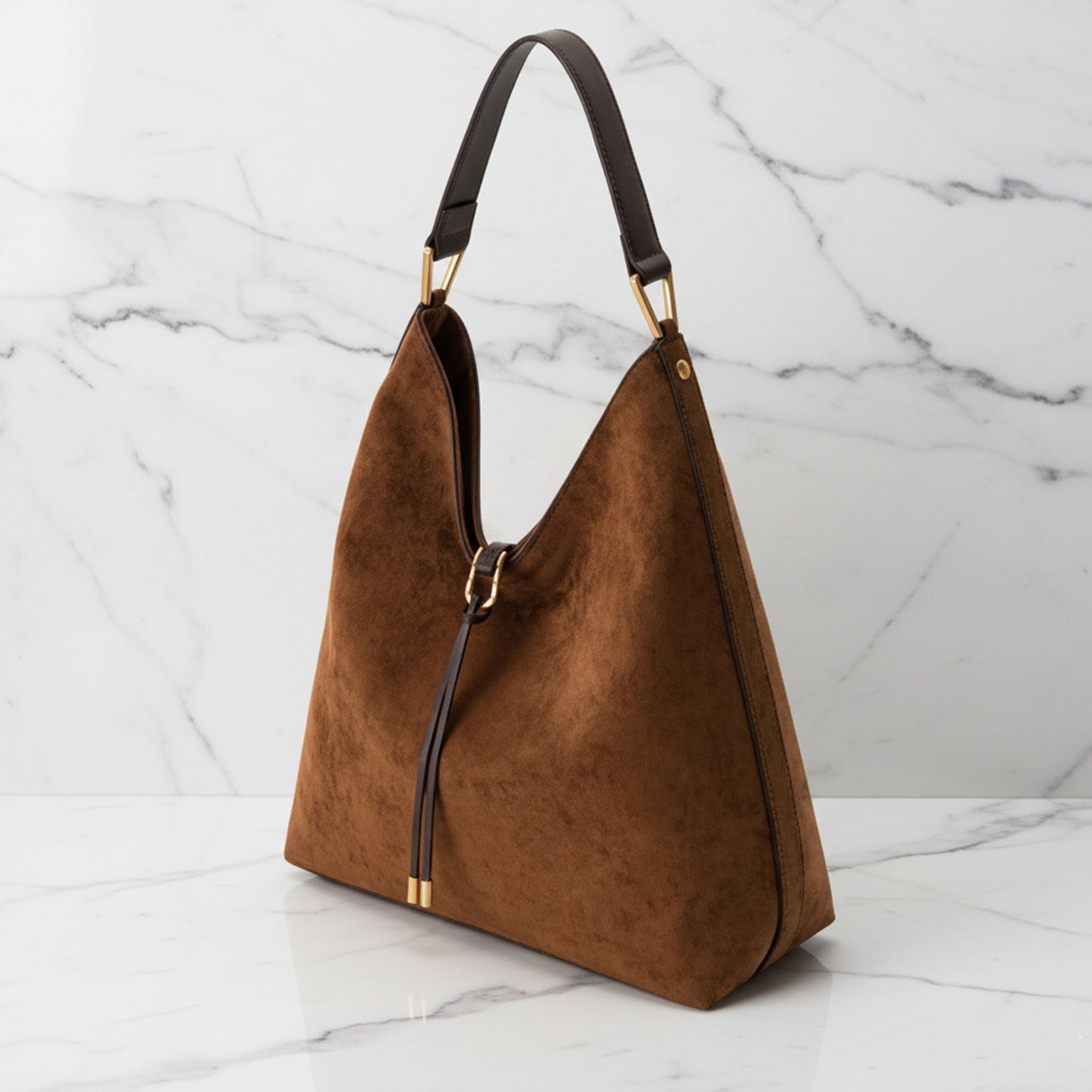 Kvinders Hobo Taske med Snøredetaljer Slouchy Design 1