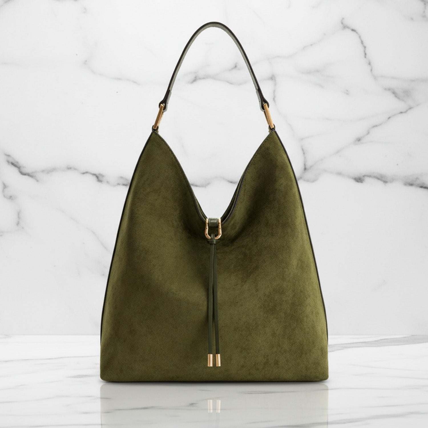 Kvinders Hobo Taske med Snøredetaljer Slouchy Design 4