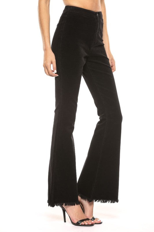 Kvinders Høj Talje Corduroy Super Flare Jeans 1