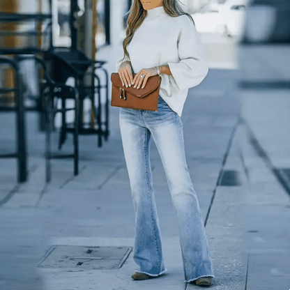 Kvinders Højtaljede Straight Jeans 1