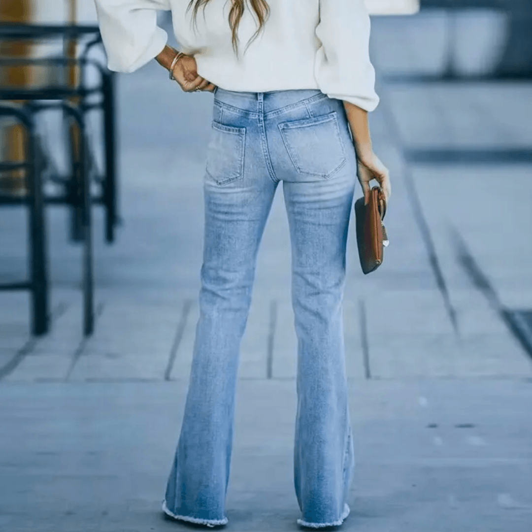Kvinders Højtaljede Straight Jeans 2