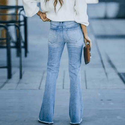 Kvinders Højtaljede Straight Jeans 2