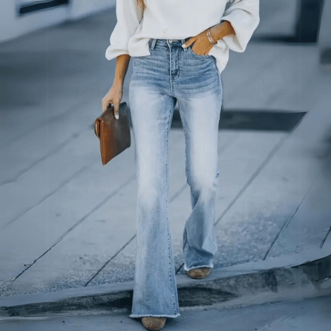 Kvinders Højtaljede Straight Jeans 4