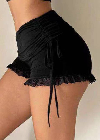 Kvinders Hot Pants Med Patchwork Og Snøre 3