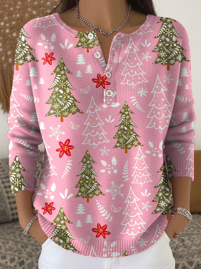Kvinders Julesweater med Knapper 4