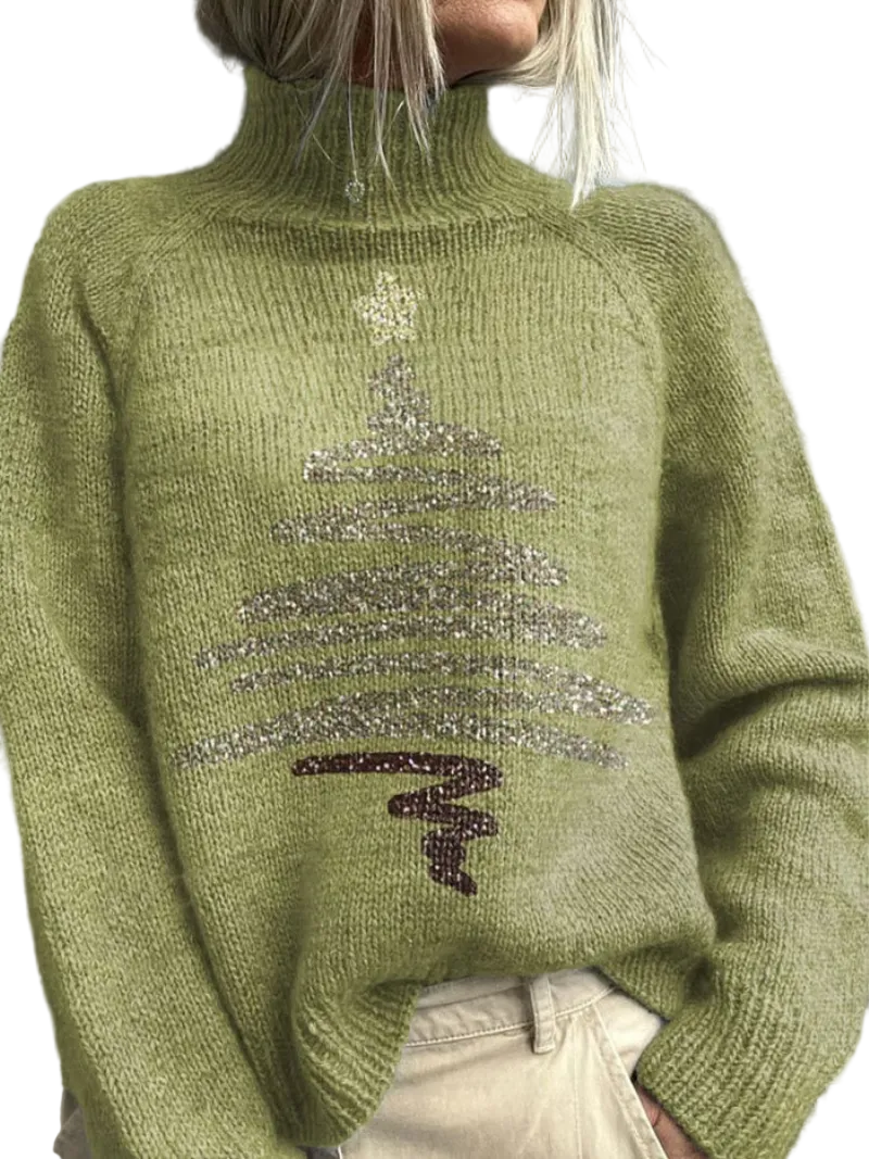 Kvinders Juletrøje med Glitrende Motiver 0