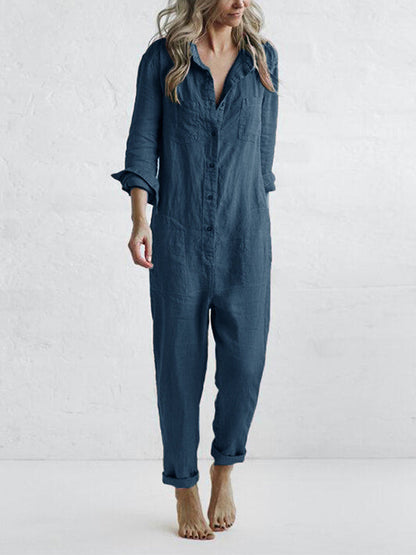 Kvinders Jumpsuit Langærmet Afslappet Stil 7