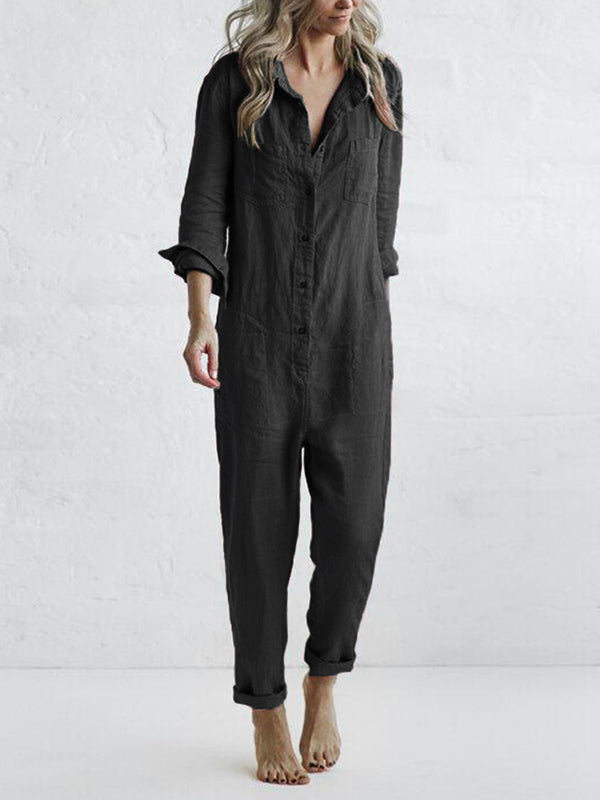 Kvinders Jumpsuit Langærmet Afslappet Stil 8