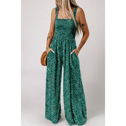 Kvinders Jumpsuit med Blomsterprint og Brede Ben 10