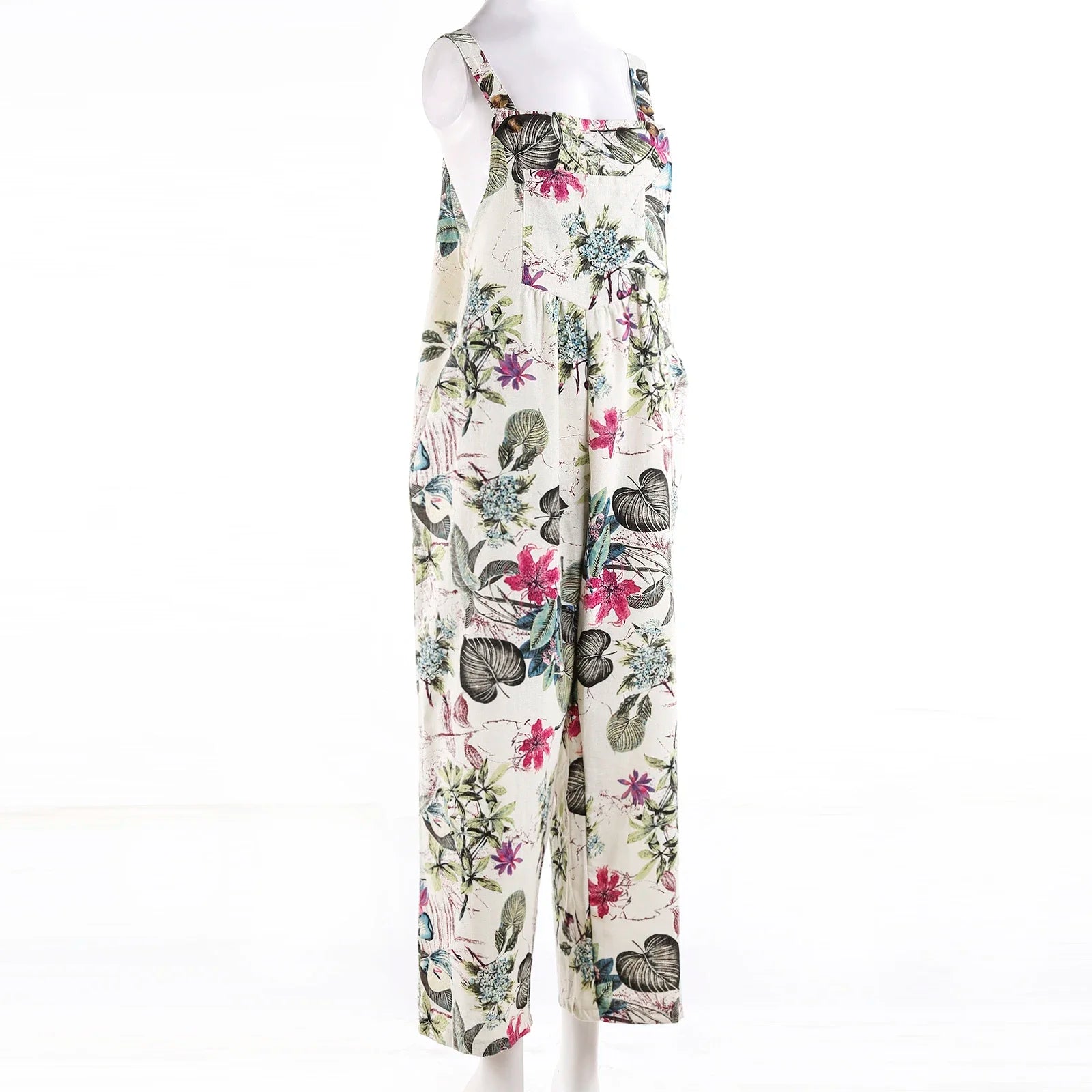 Kvinders Jumpsuit med Blomsterprint og Firkantet Hals 2