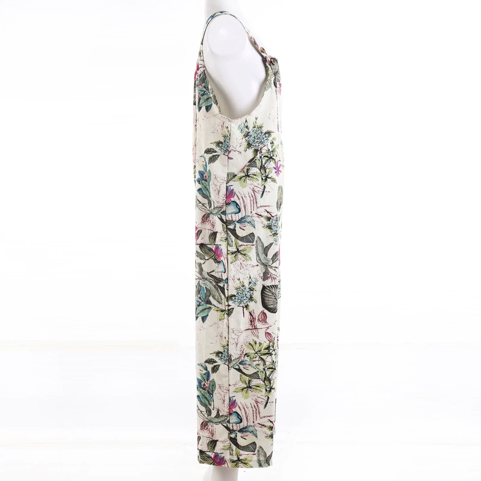 Kvinders Jumpsuit med Blomsterprint og Firkantet Hals 4