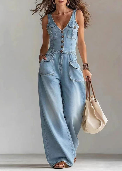 Kvinders Jumpsuit med Oversized Lommer og Lige Ben 1