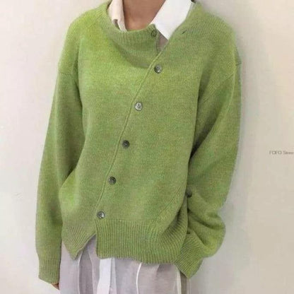 Kvinders Kashmir Cardigan med Asymmetrisk Knappedetaljer 6