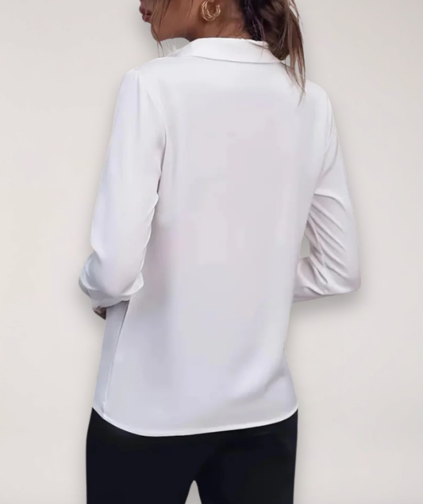 Kvinders Kontorbluse med Forårsknapper 2