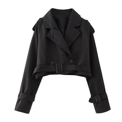 Kvinders Kort Trenchcoat i Klassisk Stil 8