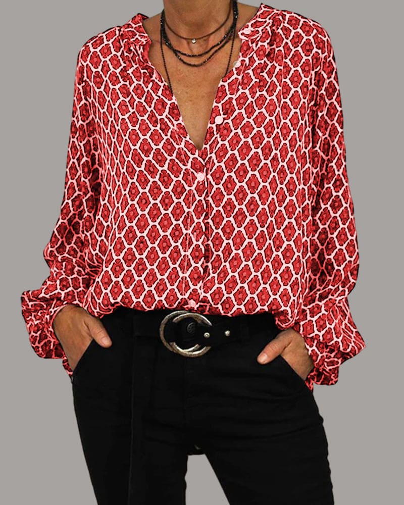 Kvinders Langærmet Bluse Med Raffineret Design 3