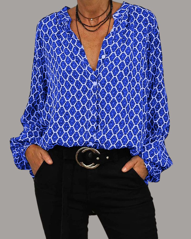 Kvinders Langærmet Bluse Med Raffineret Design 4