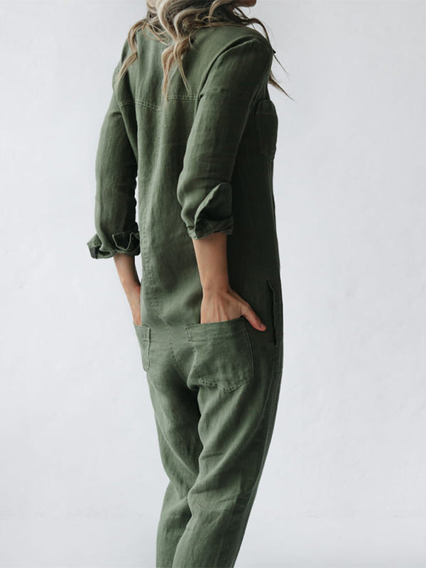 Kvinders Langærmet Jumpsuit Afslappet Stil 2