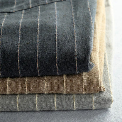 Kvinders Linned Bukser med Elastisk Talje og Striber 2