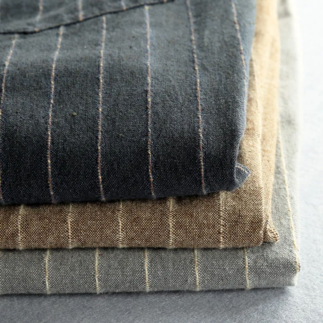 Kvinders Linned Bukser med Elastisk Talje og Striber 2