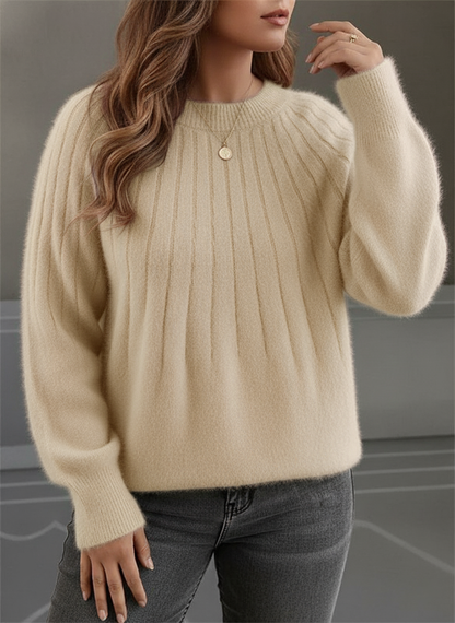 Kvinders Løs Pasform Ribstrikket Sweater Moderne Design 5