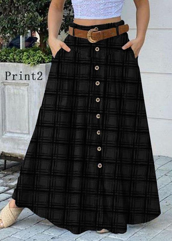 Kvinders Løse Casual Lang Skirt med Lommer 6