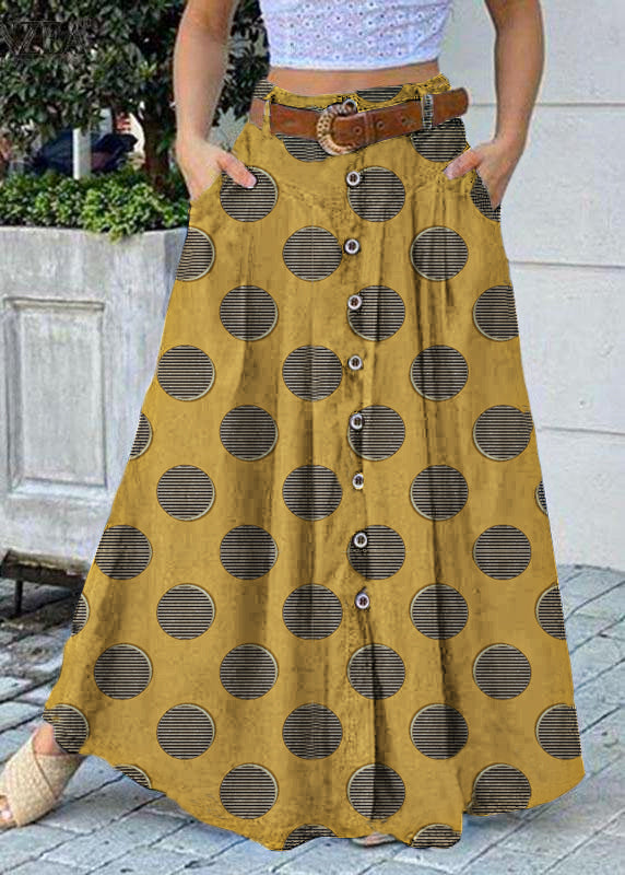 Kvinders Løse Casual Lang Skirt med Lommer 7