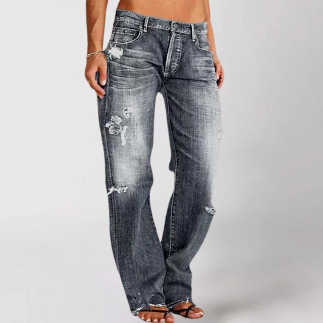 Kvinders Løse Denimjeans med Lav Talje 3