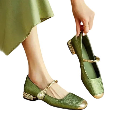 Kvinders Mary Jane Sko Lav Blokhæl Vintage Design 0
