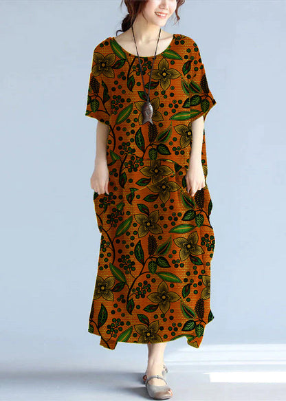Kvinders Maxi Kjole Lagdelt Linned Oversized 9