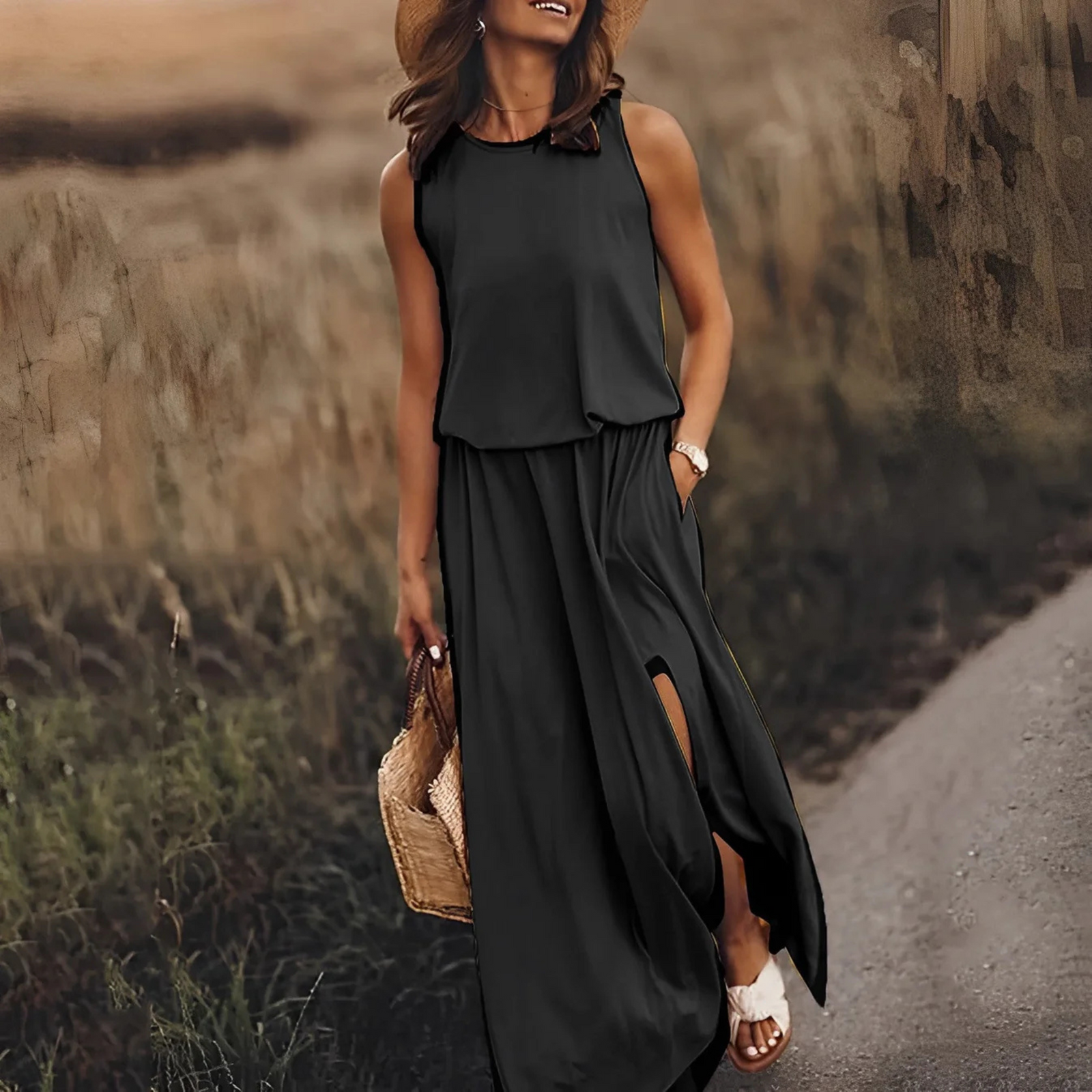 Kvinders Maxi Kjole Med Flydende Design Lang Stil 2