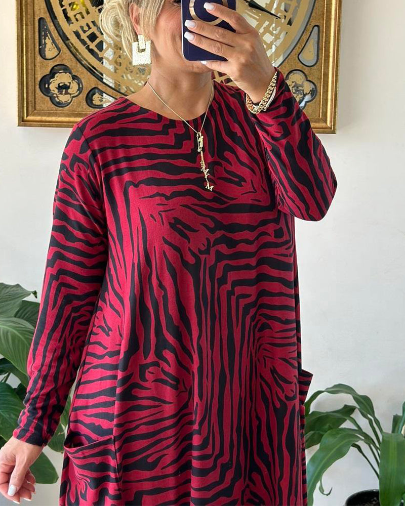 Kvinders Maxi Kjole Med Print Og Lommer 1