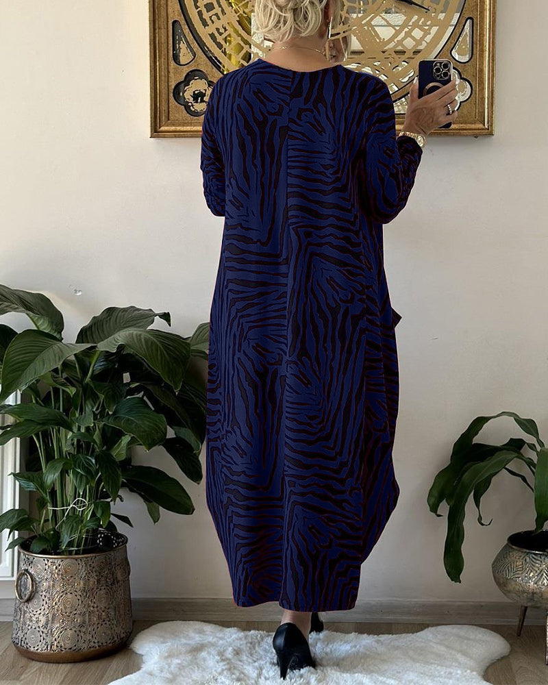 Kvinders Maxi Kjole Med Print Og Lommer 5