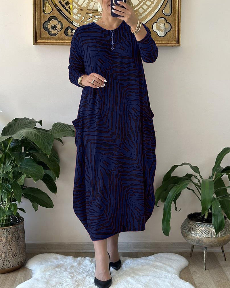 Kvinders Maxi Kjole Med Print Og Lommer 6