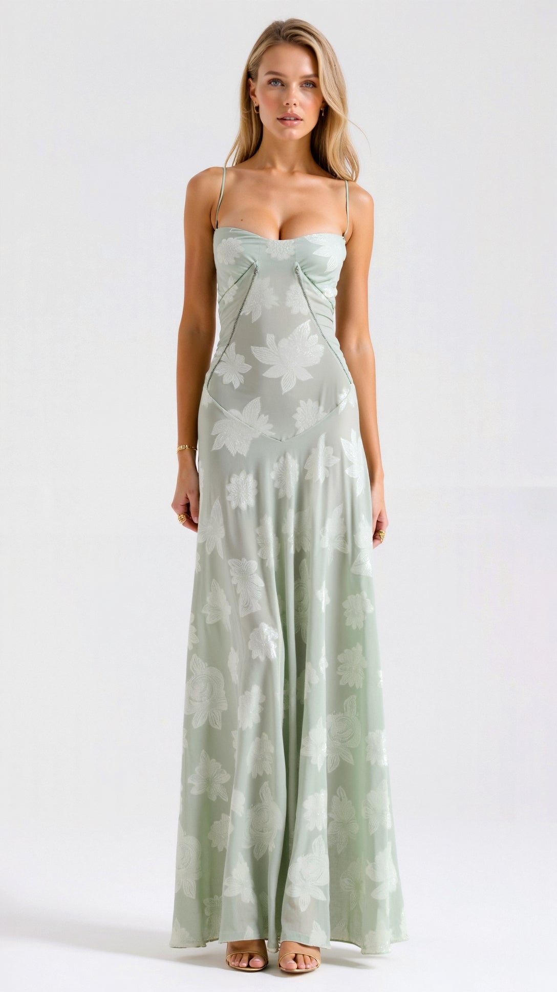 Kvinders Maxi Kjole Slip Silhuet Elegant 6
