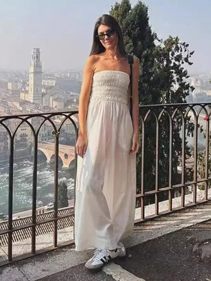 Kvinders Maxi Kjole Tube Top Stribet Polyester 5