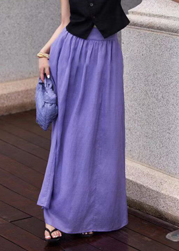 Kvinders Maxi Nederdel i Lilla Patchwork Stil 1