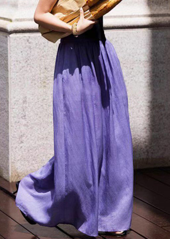 Kvinders Maxi Nederdel i Lilla Patchwork Stil 3