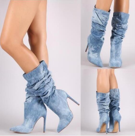 Kvinders Mellem Stilet Støvler Moderne Design 2