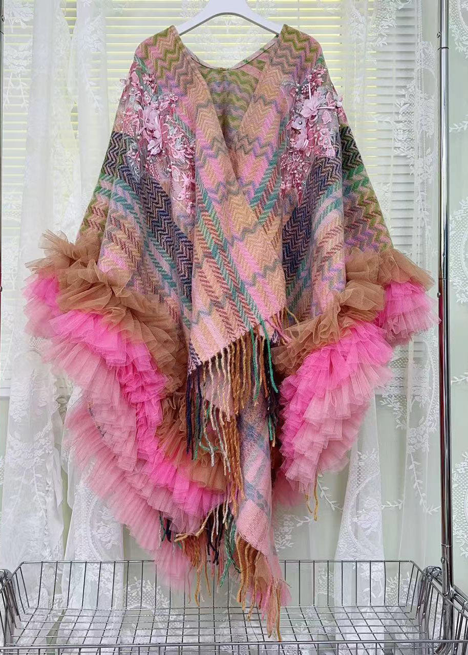 Kvinders Mid Cape Kjole med Print og Tyll 3