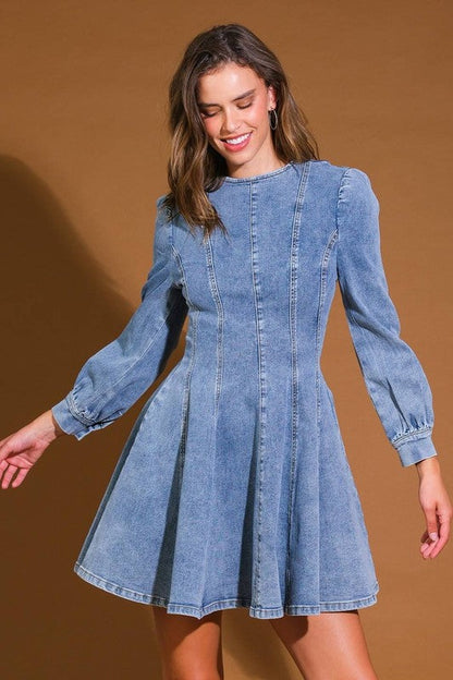 Kvinders Mini Kjole Denim Skater Stil Lettvægt 2