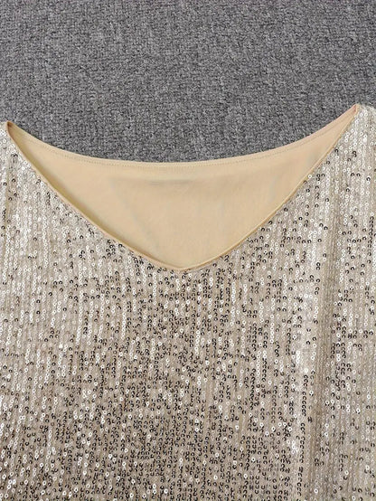 Kvinders Mini Kjole Off-Shoulder Med Glitrende Detaljer 5