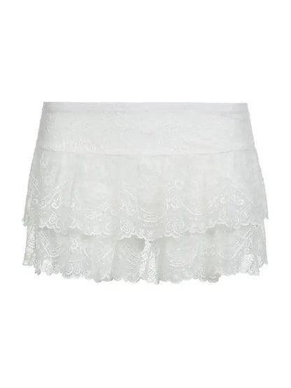 Kvinders Mini Skirt Høj Talje Dobbelt Lag Polyester 1