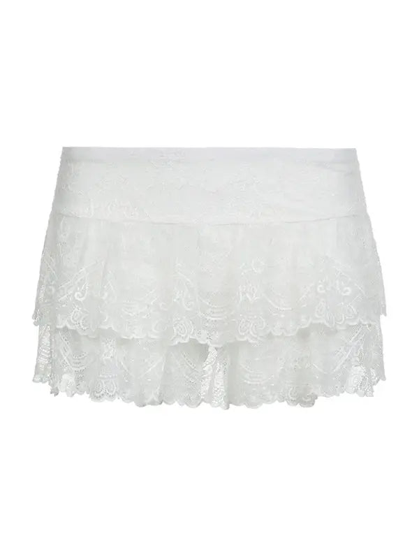 Kvinders Mini Skirt Høj Talje Dobbelt Lag Polyester 1