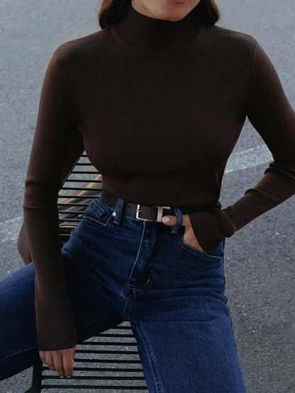 Kvinders Mock Neck Top til Forår 8