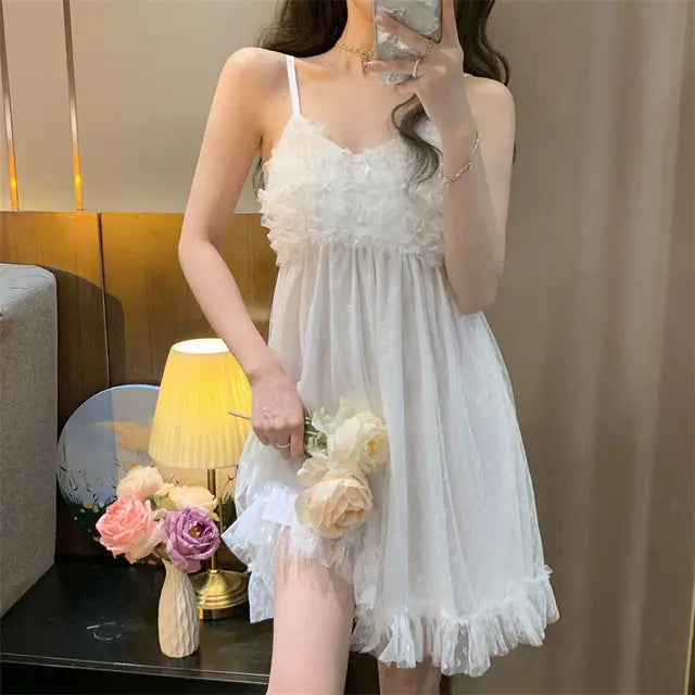 Kvinders Natkjole med Blomstermotiv 18